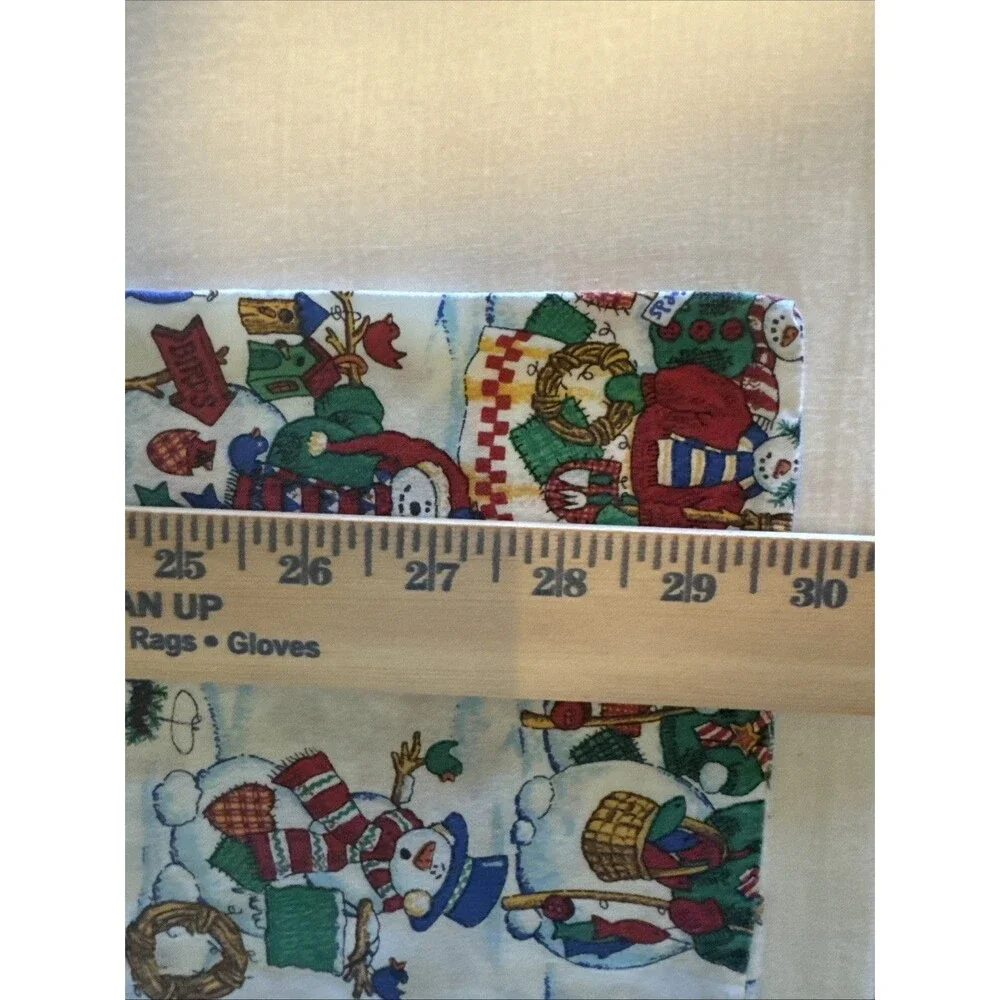 2 Christmas Themed Pillowcases, Handmade,Standard,Cotton - Snowman, Fishing